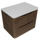Baltimore 600mm Wall Hung Vanity Unit & Worktop - Chestnut