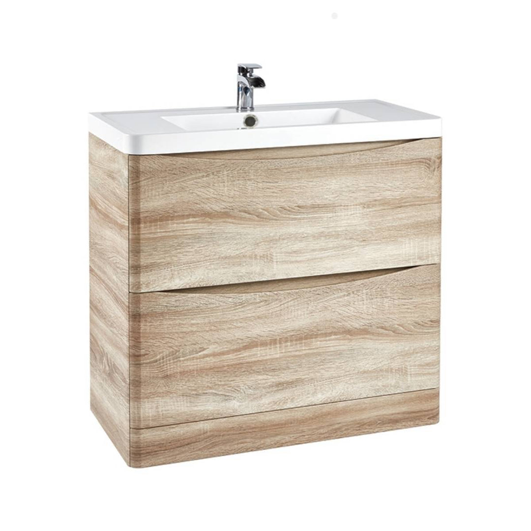 Baltimore 600mm Floorstanding Vanity Unit & Basin - Bardolino Oak