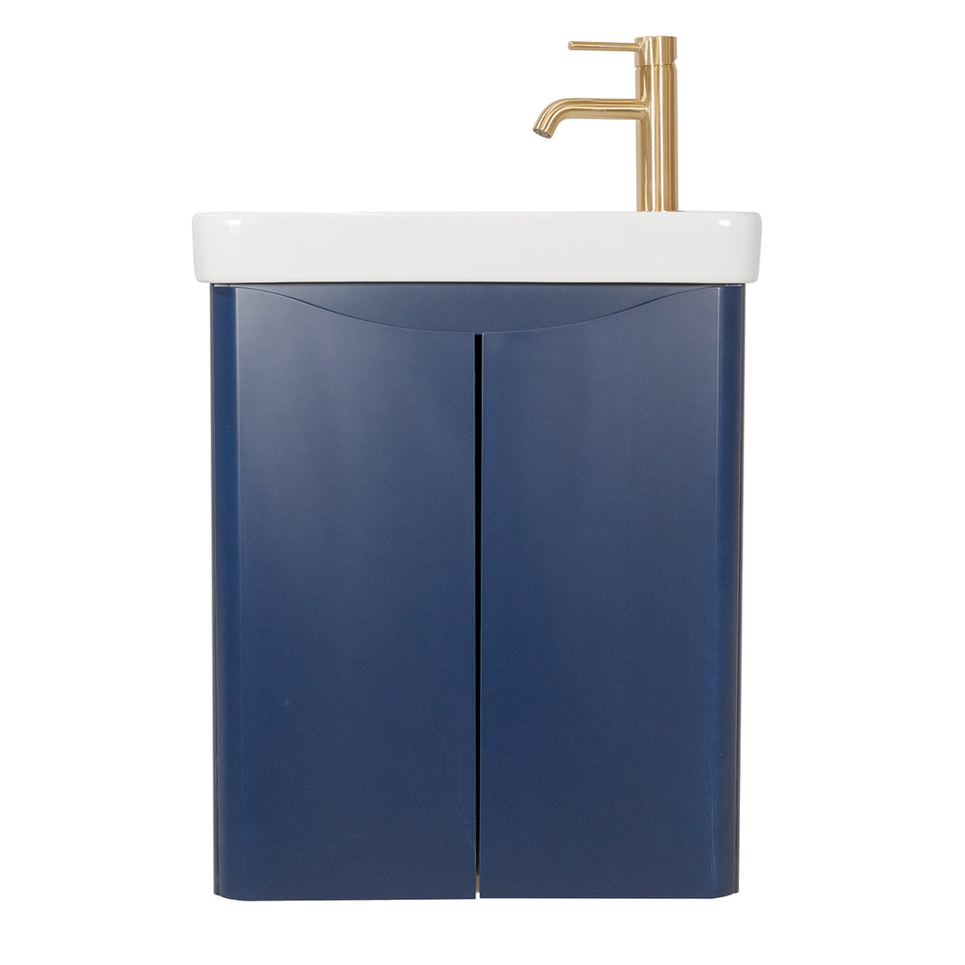 Happi 500mm Wall Hung Vanity Unit &amp; Basin - Cobalt Blue