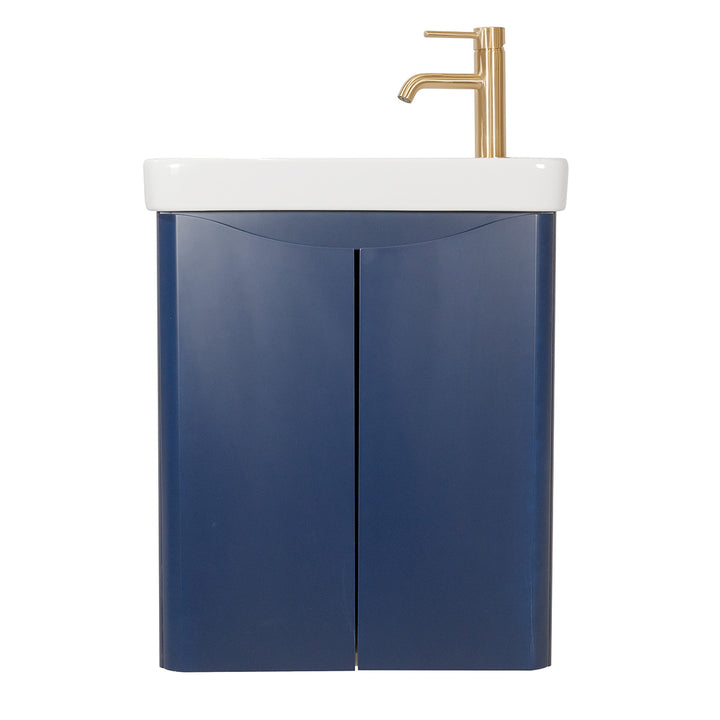 Happi 500mm Wall Hung Vanity Unit &amp; Basin - Cobalt Blue