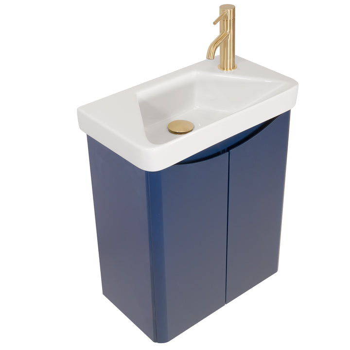 Happi 500mm Wall Hung Vanity Unit &amp; Basin - Cobalt Blue