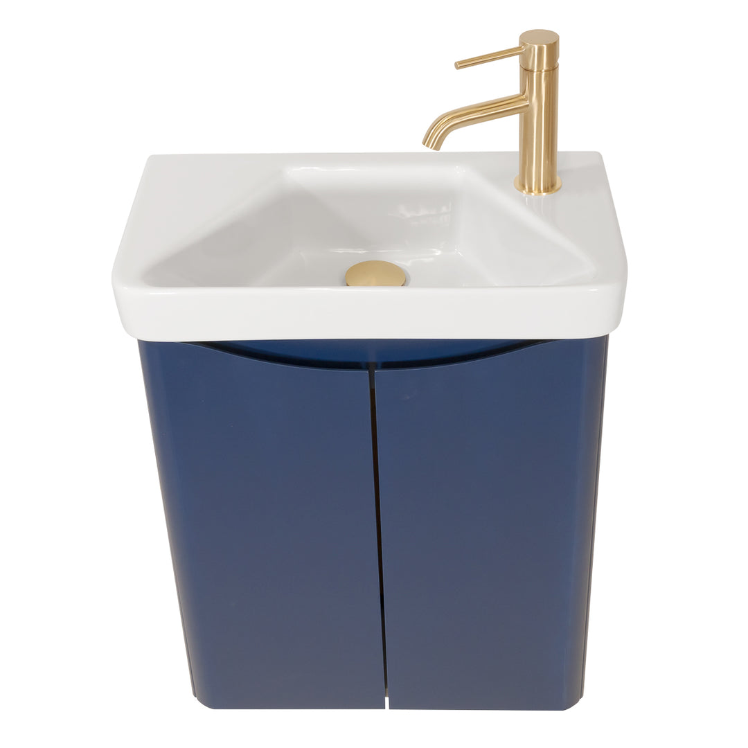 Happi 500mm Wall Hung Vanity Unit &amp; Basin - Cobalt Blue