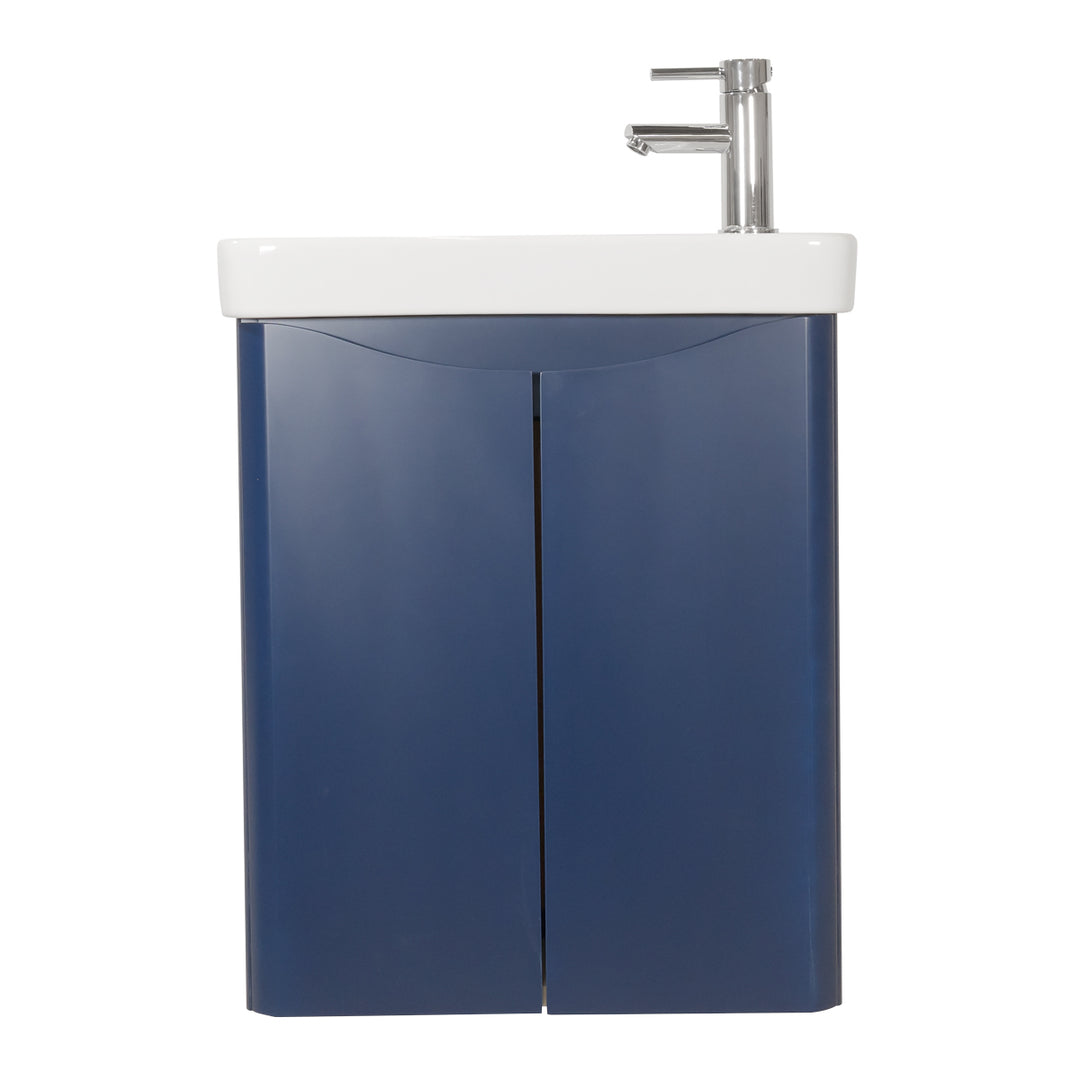 Happi 500mm Wall Hung Vanity Unit &amp; Basin - Cobalt Blue