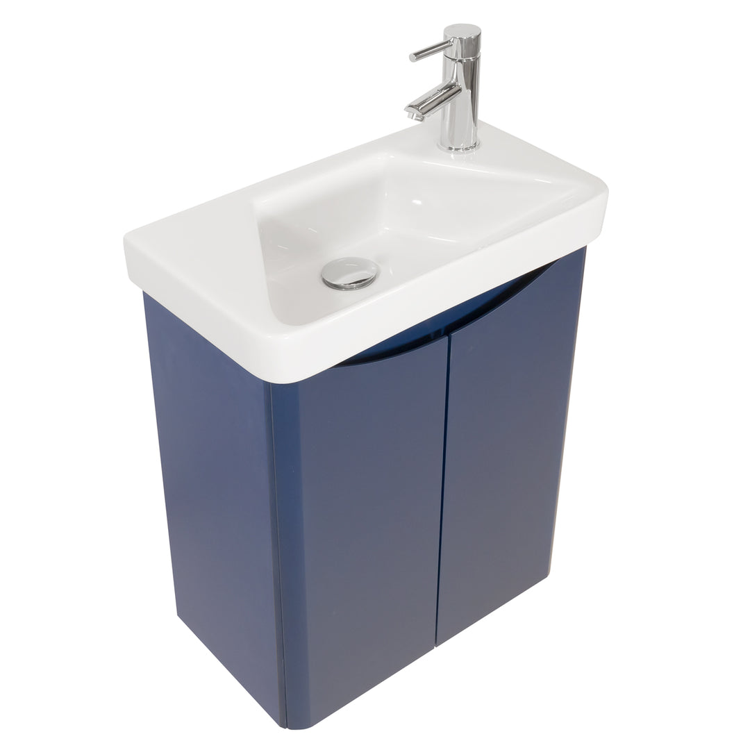 Happi 600mm Wall Hung Vanity Unit & Basin - Lux Green