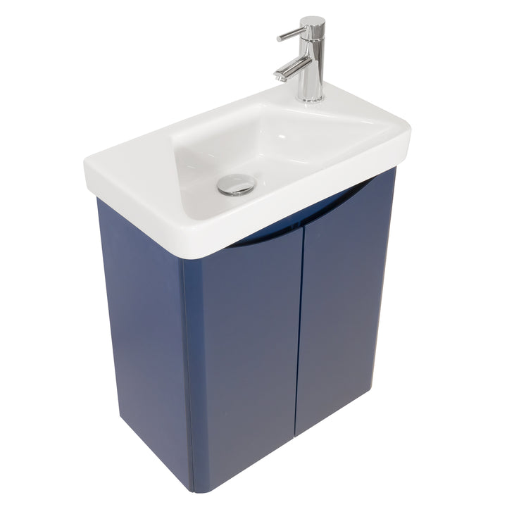 Happi 600mm Wall Hung Vanity Unit &amp; Basin - Lux Green