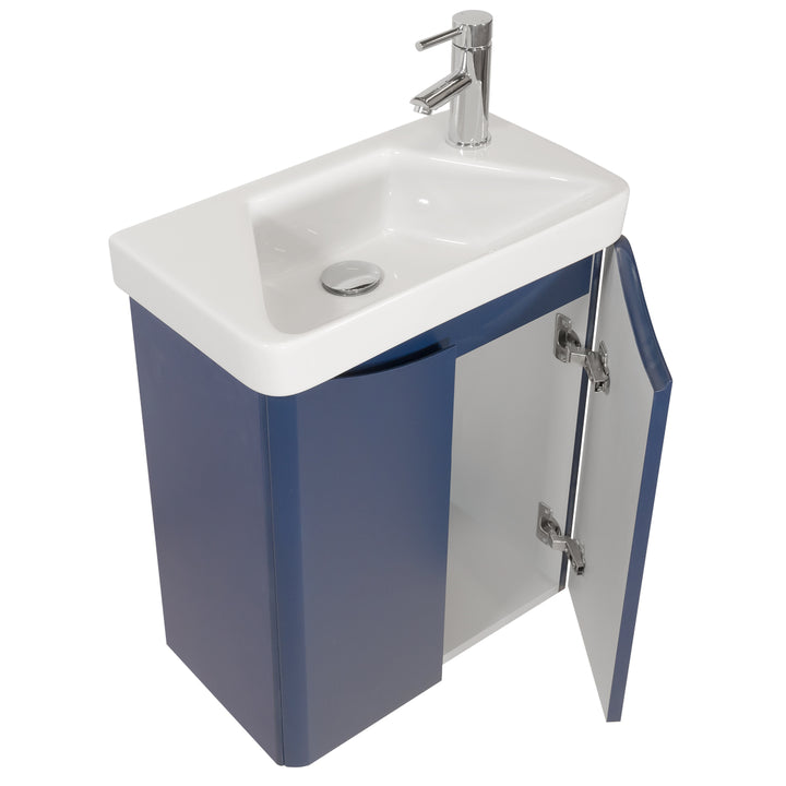 Happi 500mm Wall Hung Vanity Unit &amp; Basin - Cobalt Blue