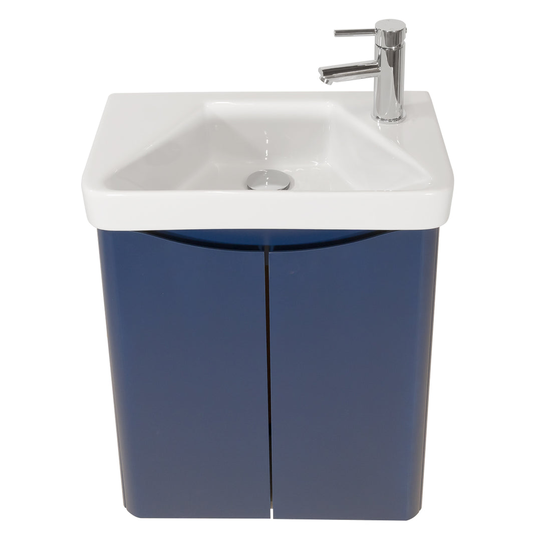 Happi 500mm Wall Hung Vanity Unit &amp; Basin - Cobalt Blue