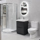 Happi 600mm Floor Standing Vanity Unit & Basin - Matt Anthracite