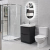 Happi 600mm Floor Standing Vanity Unit & Basin - Matt Anthracite