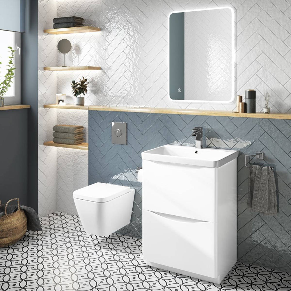 Happi 600mm Floorstanding Vanity Unit & Basin - Matt Anthracite