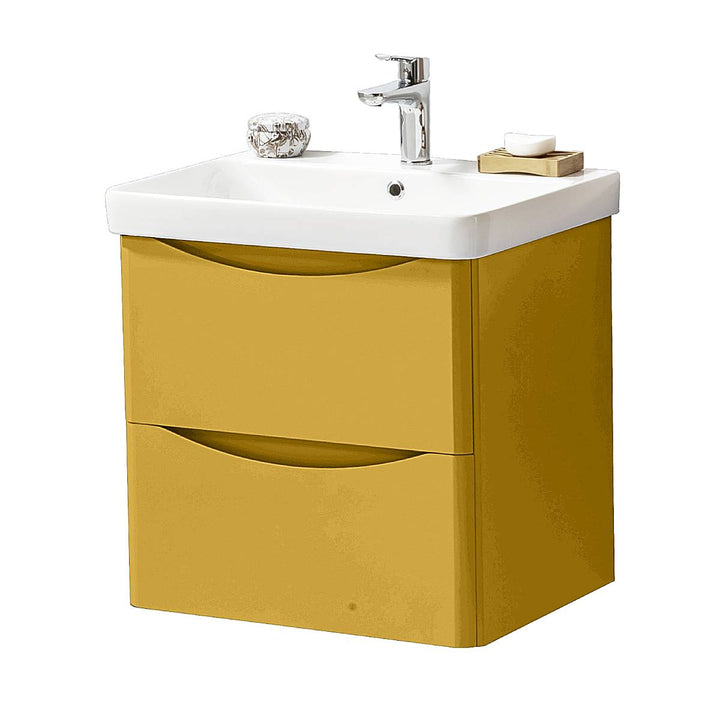 Happi 600mm Wall Mounted Vanity Unit &amp; Basin - Victorian Rose