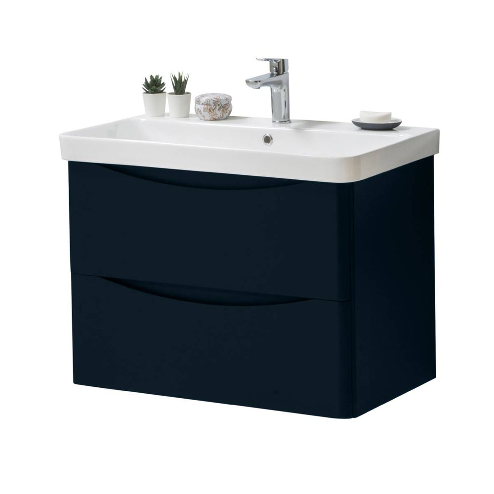 Happi 800mm Wall Mounted Vanity Unit & Basin - Blush 