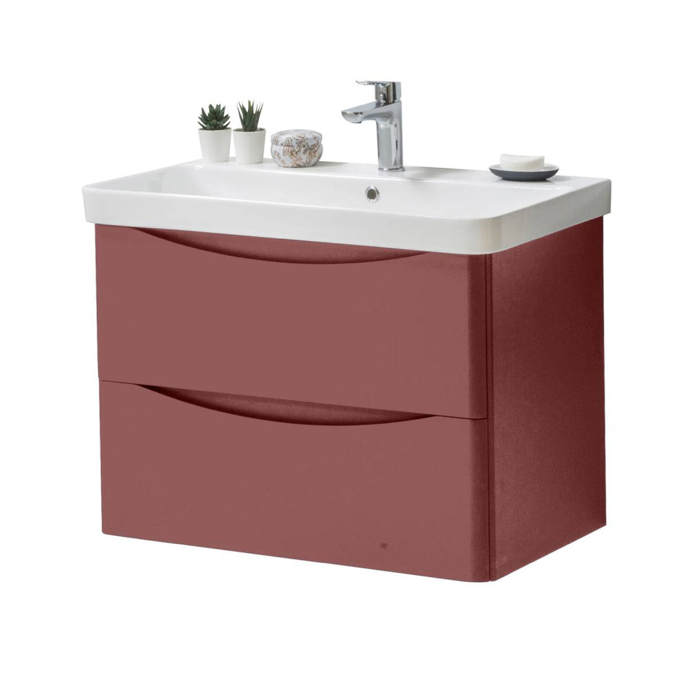 Happi 800mm Wall Mounted Vanity Unit & Basin - Lead Colour 