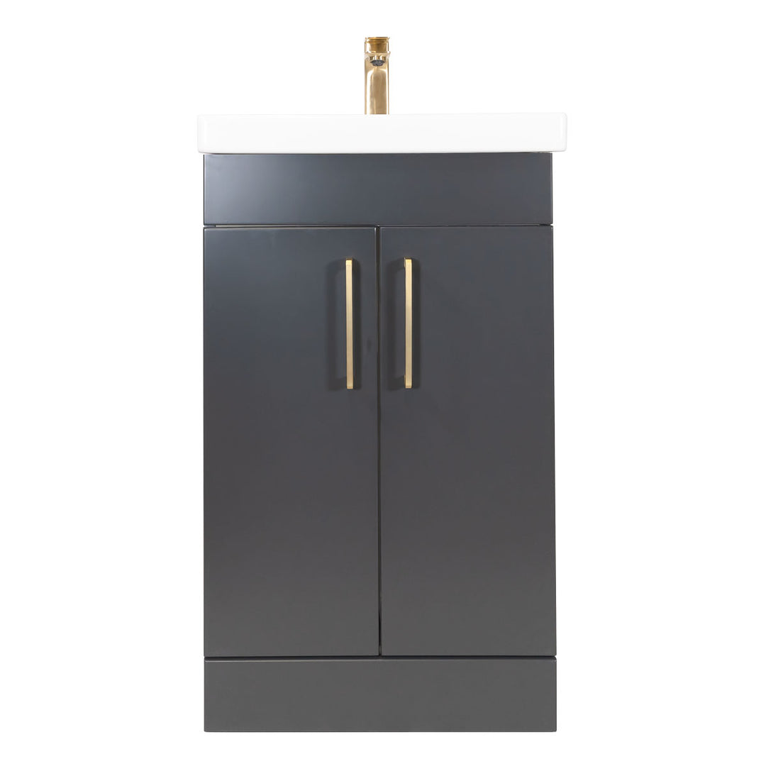 Hayden 500mm 2 Door Floor Standing Vanity Unit &amp; Basin - Anthracite