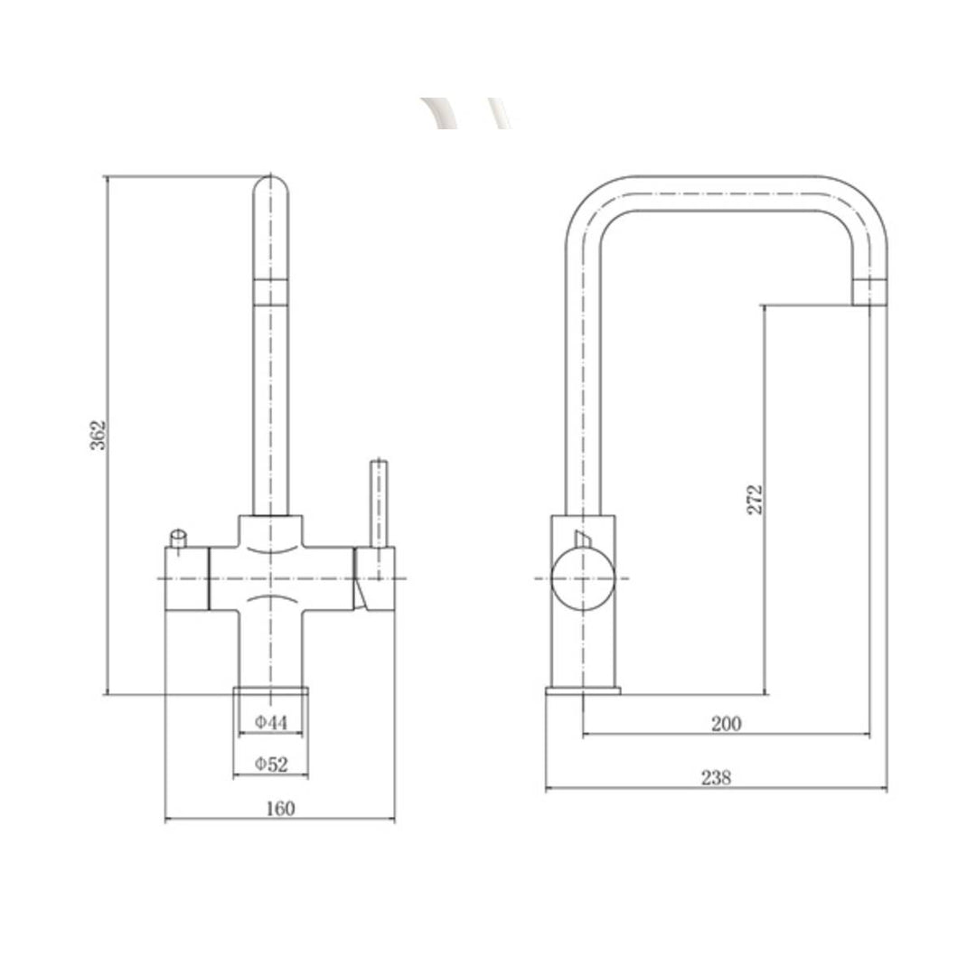 Eliseo Ricci Instant Boiling Water Kitchen Tap - Black