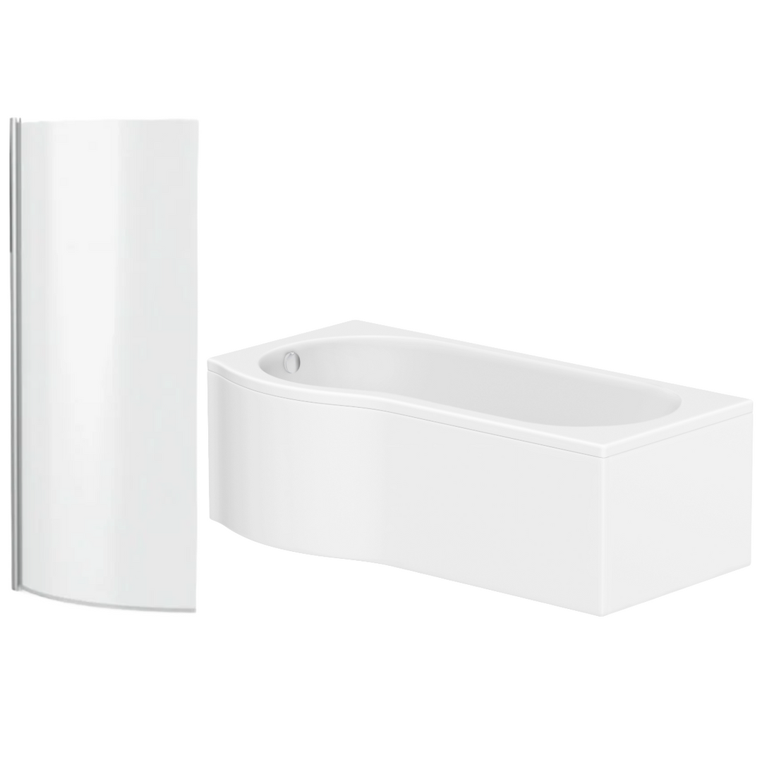 Viktor Benson 1500mm Right Hand P Shape Shower Bath with Panel and Screen Deal
