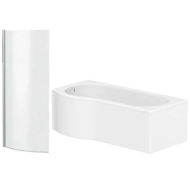 Viktor Benson 1500mm Right Hand P Shape Shower Bath with Panel and Screen Deal