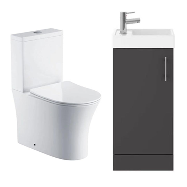 Minuto 400mm Floor Standing Vanity &amp; Toilet - Anthracite