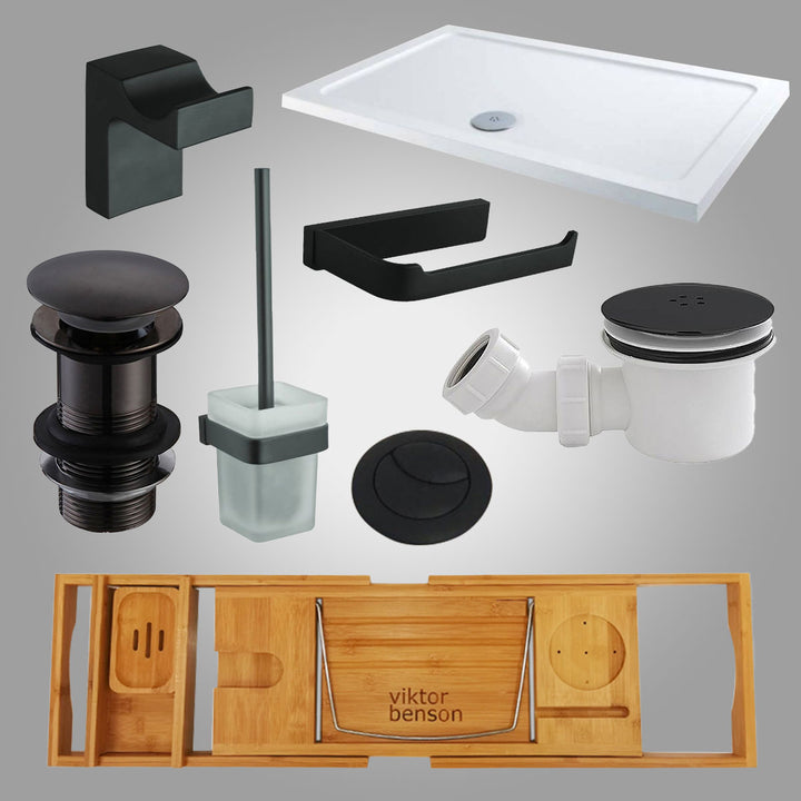 Complete Luxury Walk-In Bathroom Suite - Black
