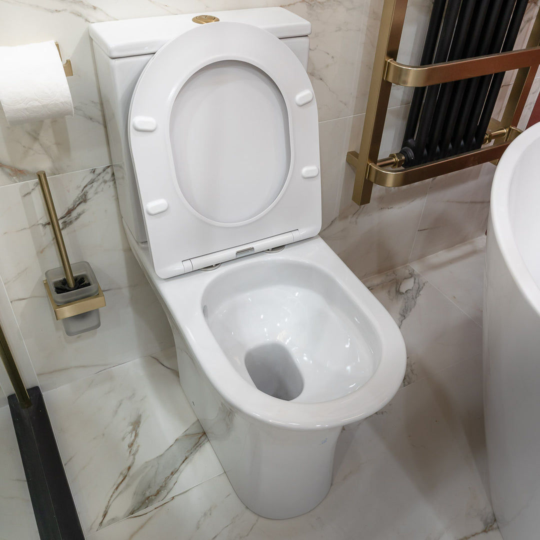 Cali Comfort Height Rimless Open Back Toilet with Cyclone Flush &amp; Soft Close Seat