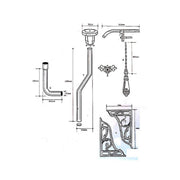 Heritage High Level Flush Pack - Chrome - Technical drawing