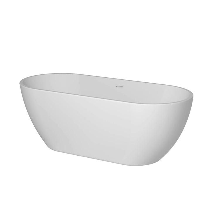 Viktor Benson Garda 1700 x 750mm Freestanding Double Ended Bath - Slim Overflow &amp; White Waste