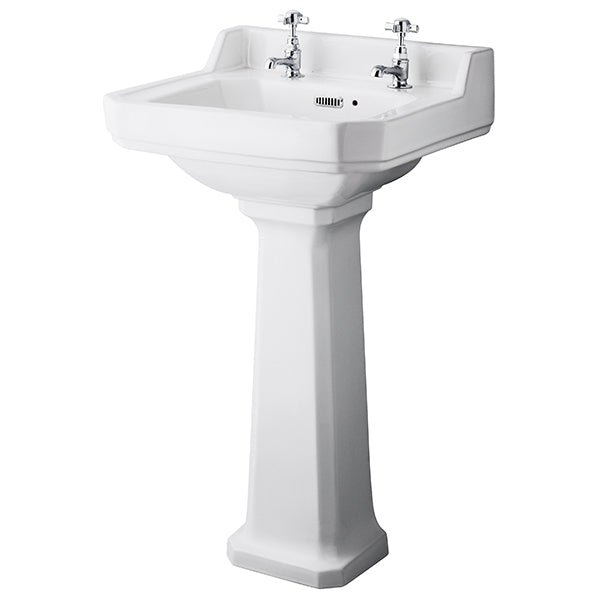 Richmond 500mm 2 Tap Hole Basin &amp; Pedestal