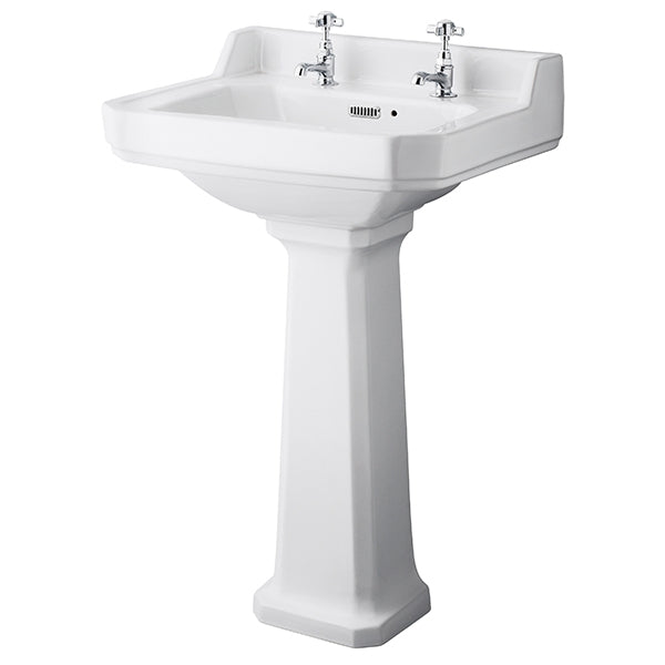 Richmond 560mm 2 Tap Hole Basin &amp; Pedestal