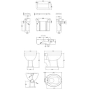 Hudson Reed Richmond High Level Toilet Excluding Seat - Technical drawing