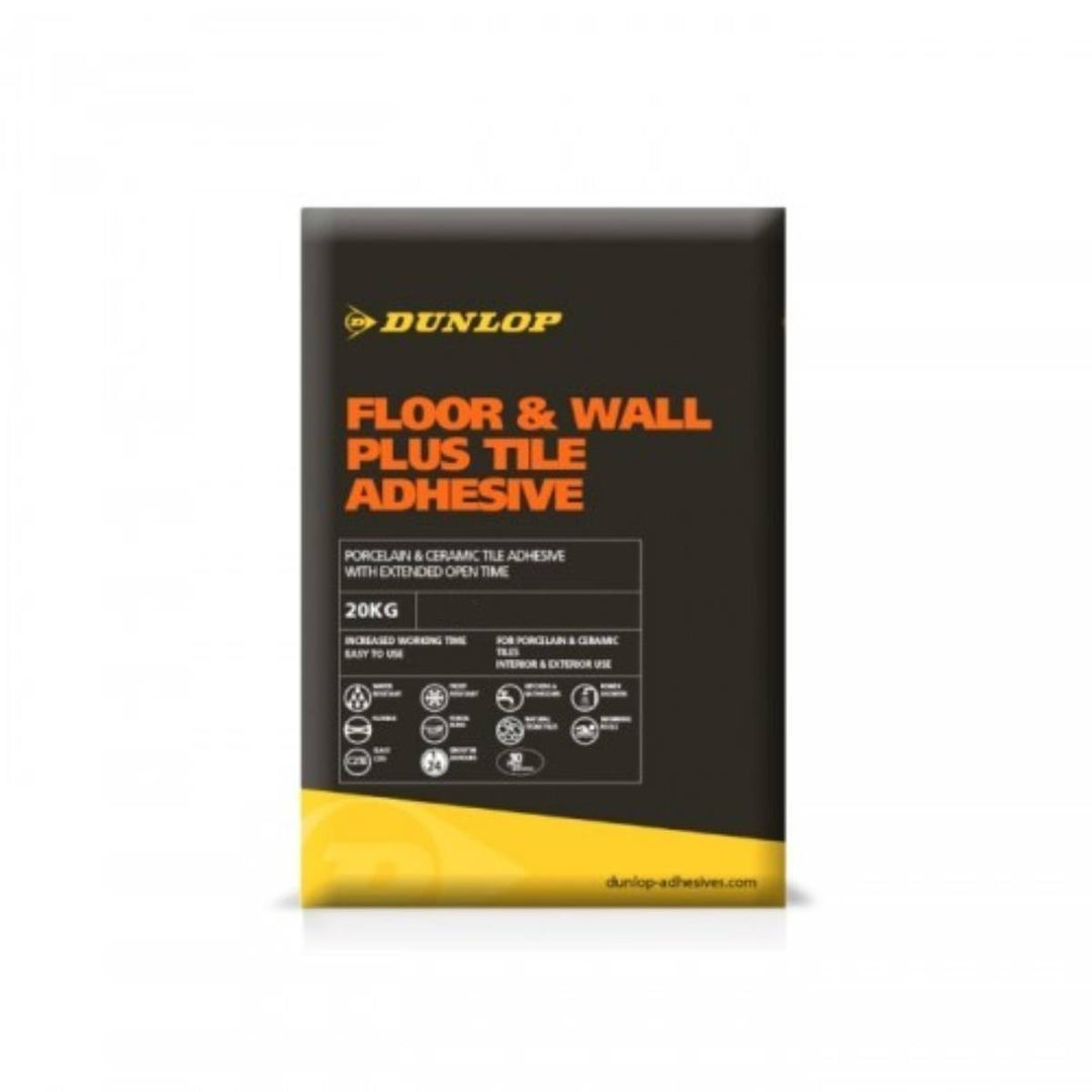 Dunlop Floor &amp; Wall Plus Tile Adhesive White 20KG