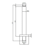 Round Ceiling Mounted Arm - Technical drawing
