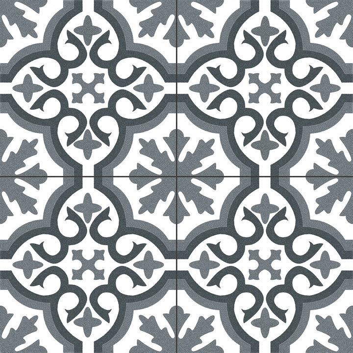 Chelsea Graphite 45 x 45cm Porcelain Pattern Tile - 1.22 sqm perbox
