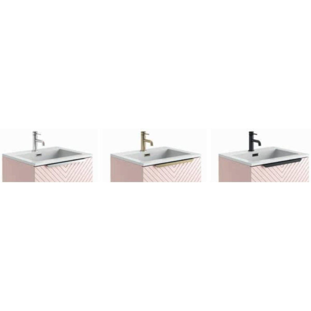 Chevron 400mm Vanity Handle - Brushed Brass
