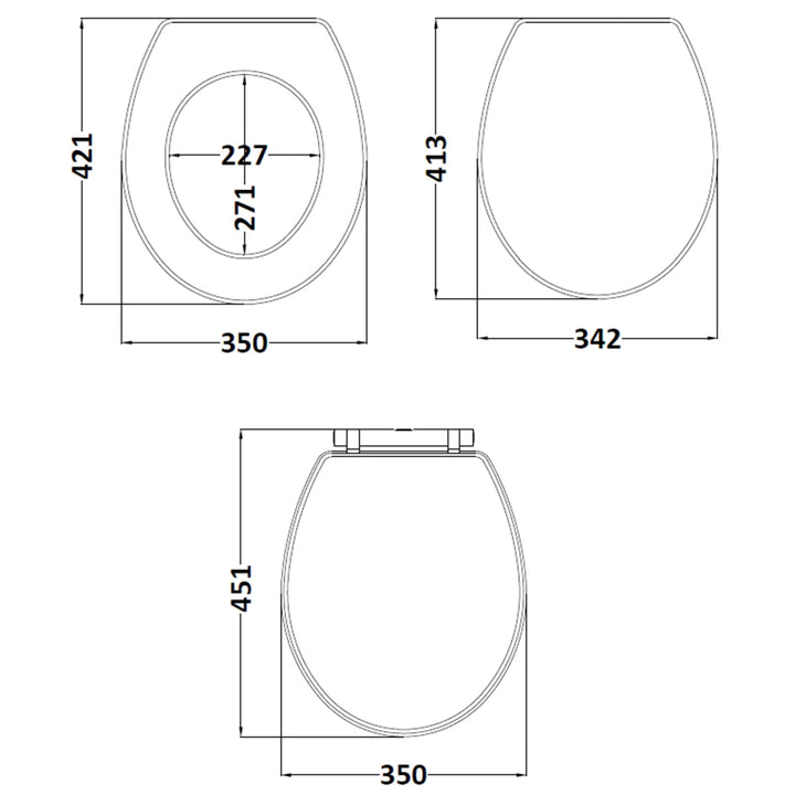 Nuie Soft Close Wooden Toilet Seat - Satin White
