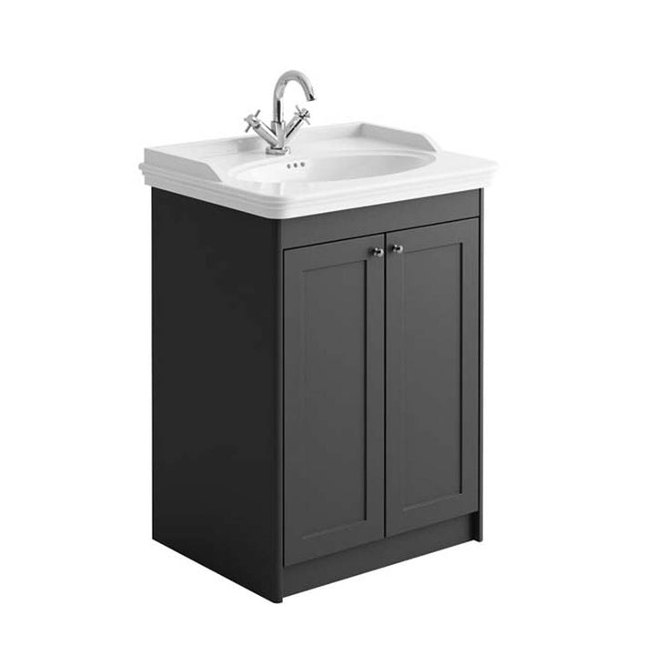 Victoriana 650mm Traditional Vanity Unit &amp; Basin - Charcoal Grey