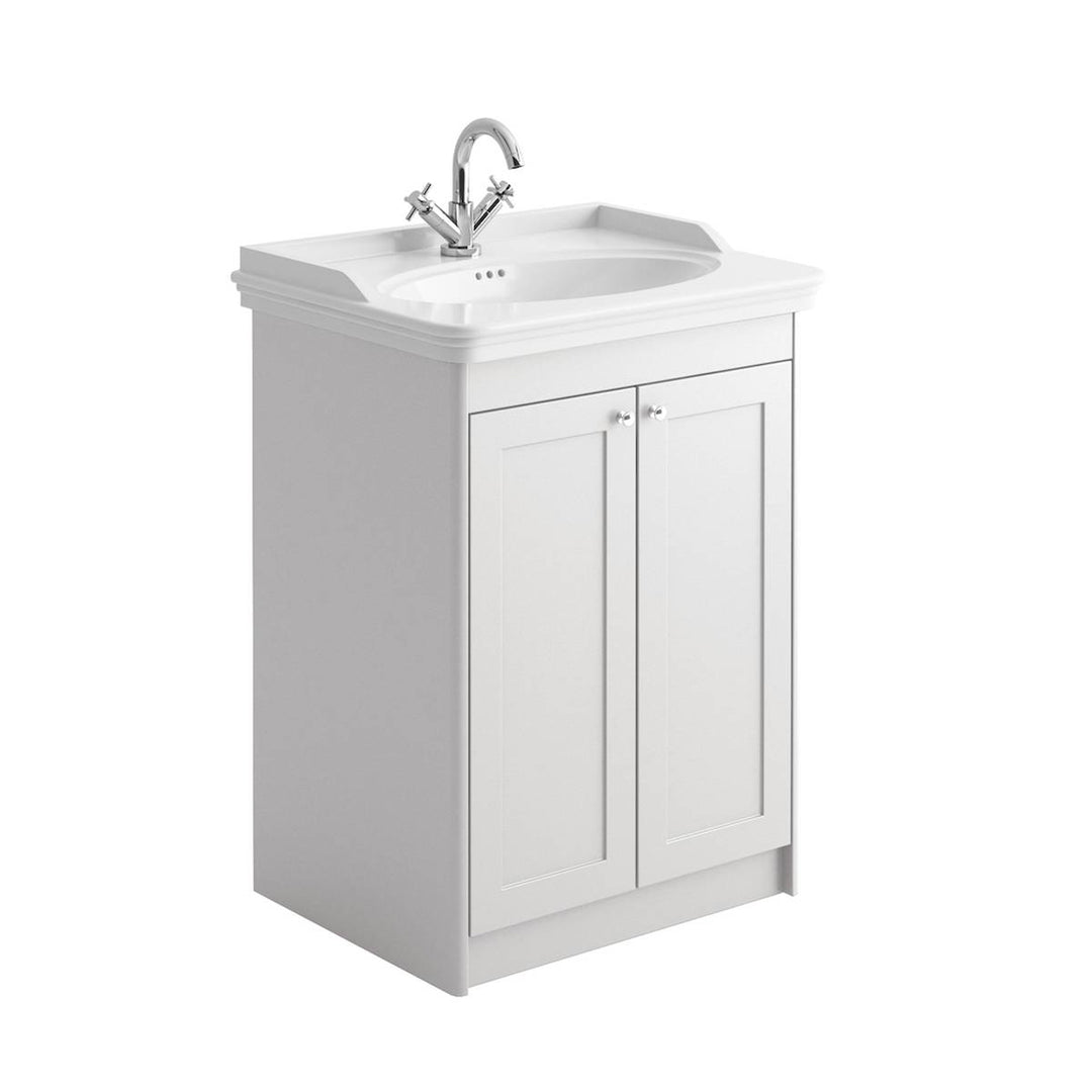 Victoriana 650mm Traditional Vanity Unit &amp; Basin - Chalk White