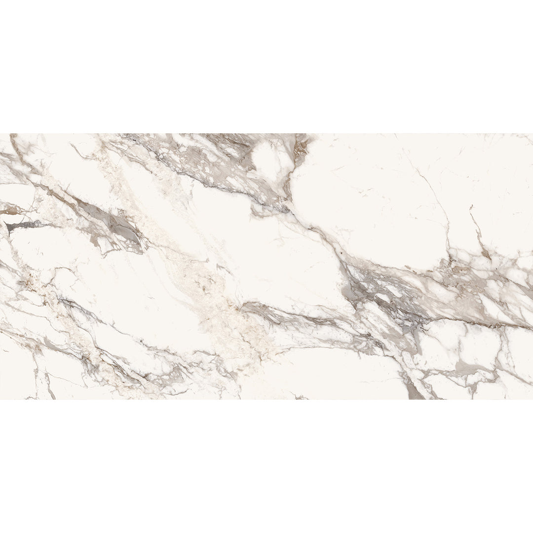 Laviano White Polished 60 x 120 Rectified Porcelain Tile - 1.44sqm perbox