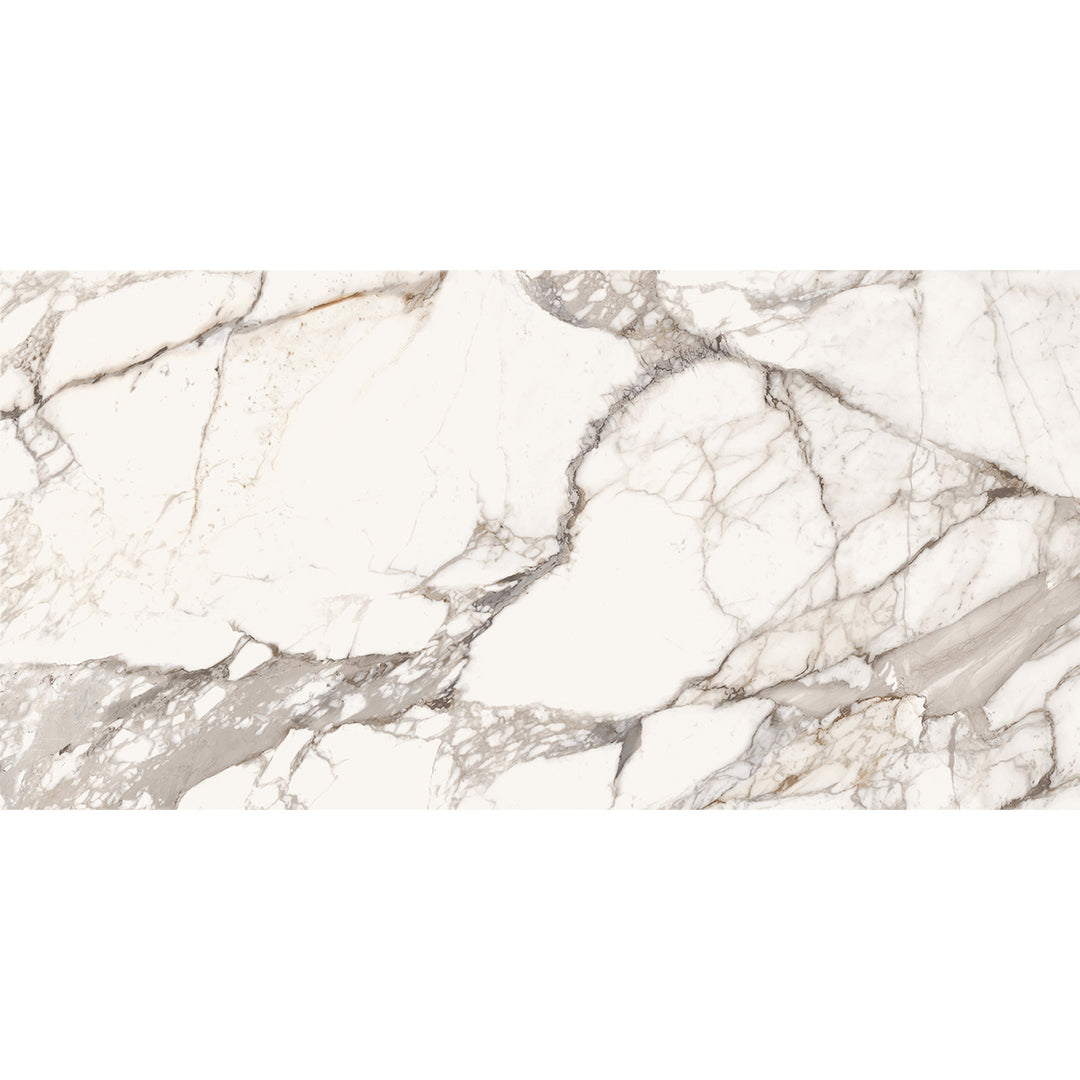 Laviano White Polished 60 x 120 Rectified Porcelain Tile - 1.44sqm perbox