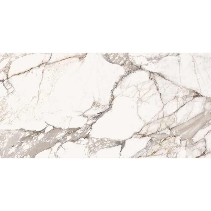 Laviano White Polished 60 x 120 Rectified Porcelain Tile - 1.44sqm perbox