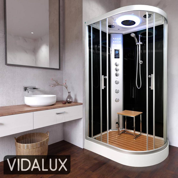 Vidalux Clearwater 1200mm Steam Shower Enclosure Left Hand - Mirror