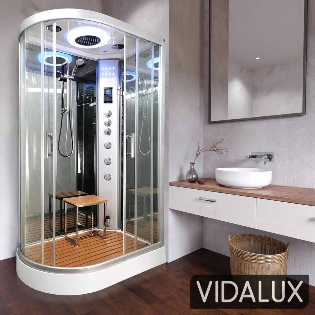 Vidalux Clearwater 1200mm Steam Shower Enclosure Right Hand - Mirror