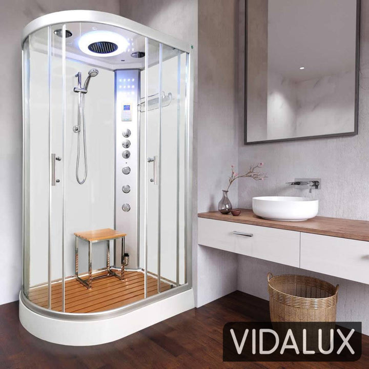 Vidalux Clearwater 1200mm Steam Shower Enclosure Right Hand - White