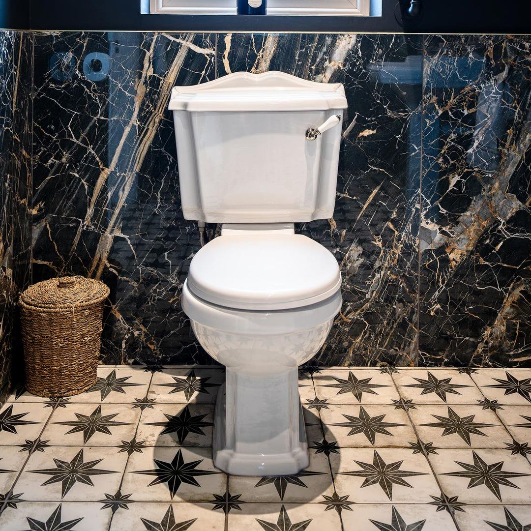 Legend Traditional Close Coupled Open Back Toilet &amp; Standard Seat