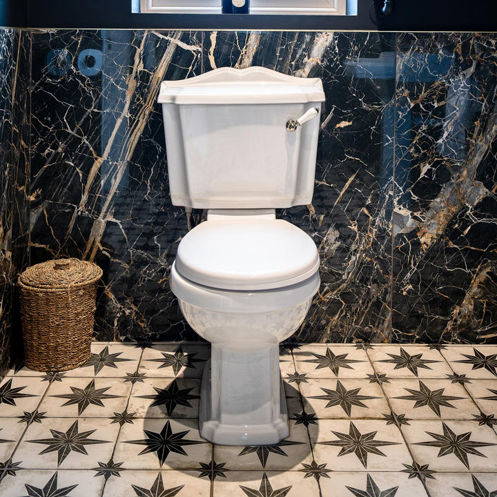 Legend Traditional Close Coupled Open Back Toilet &amp; Standard Seat
