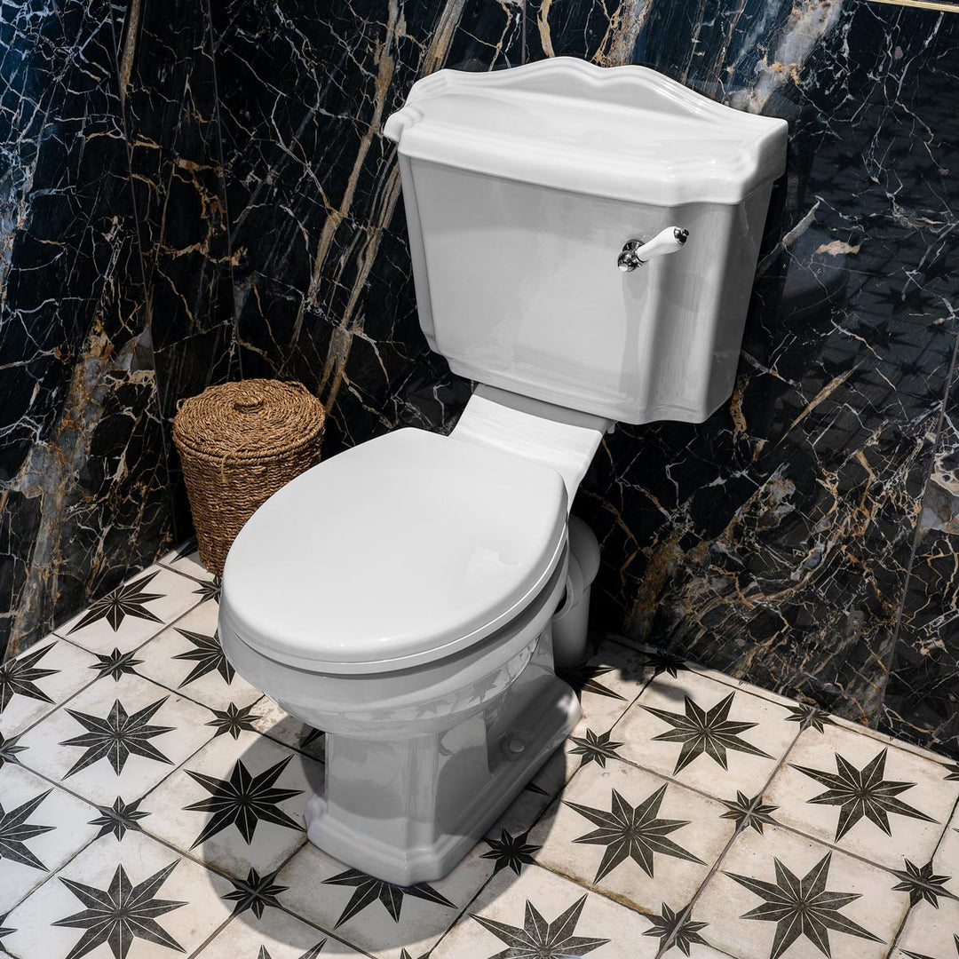 Legend Traditional Close Coupled Open Back Toilet &amp; Standard Seat