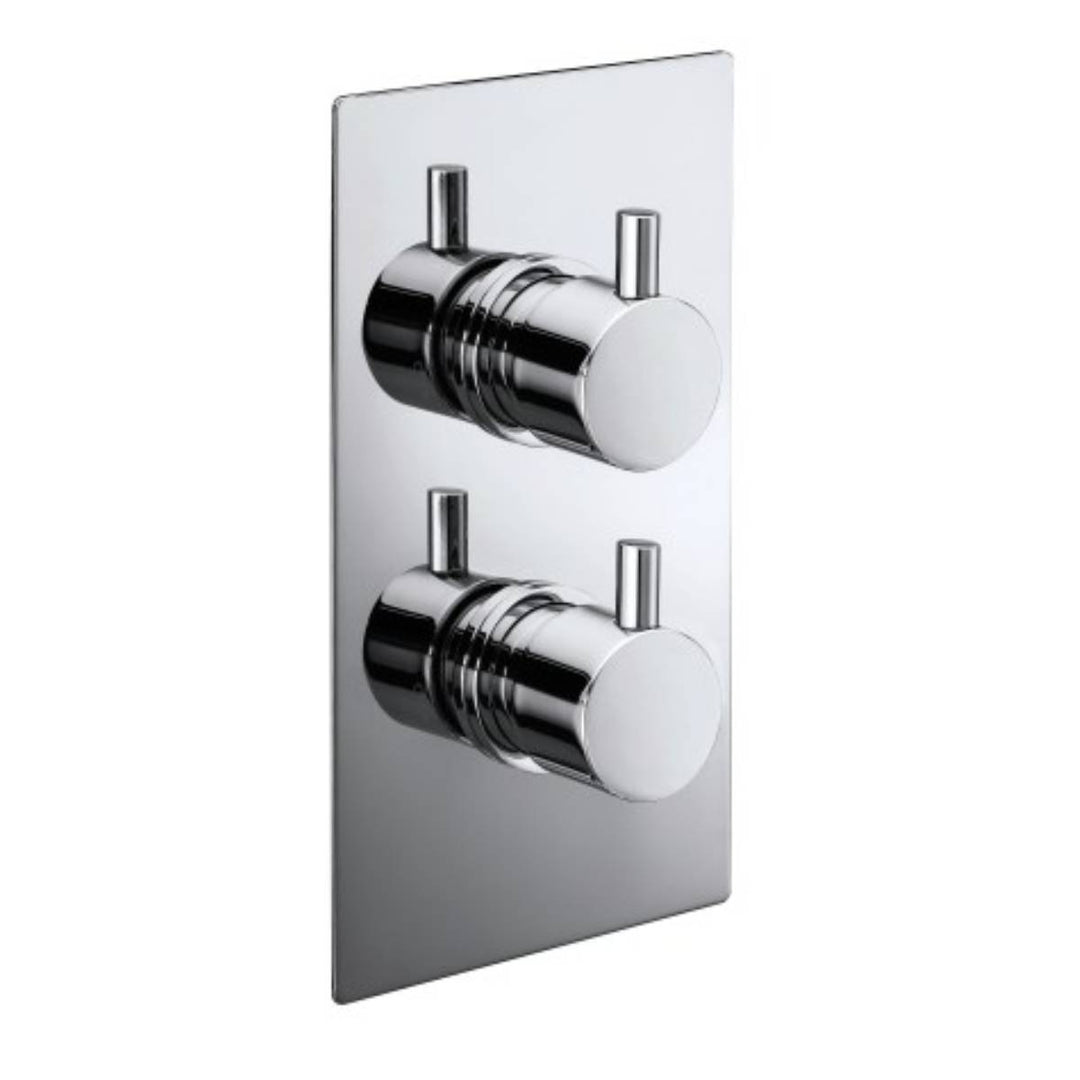 Twin Thermostatic Round Handle Concealed Valve with Diverter