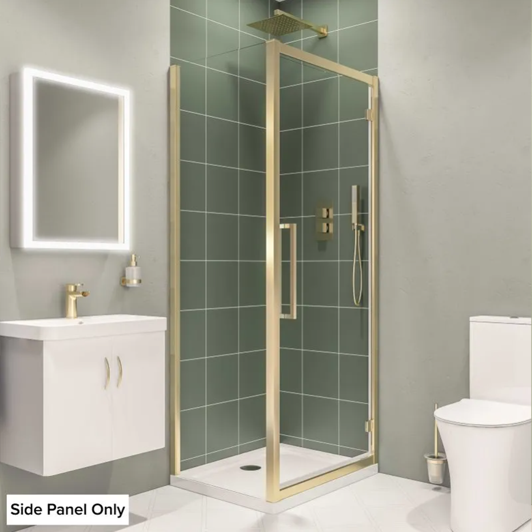 Corniche Hinge Door Side Panel 2000 x 800mm - Brushed Brass