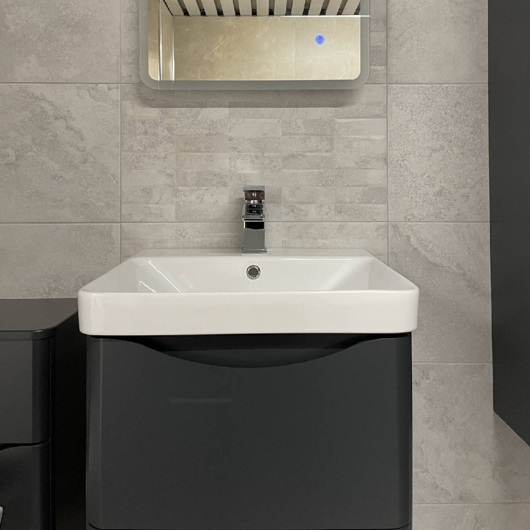 Chrono Rel Decor White 31.6 x 60.8cm Porcelain Tile - 1.152sqm perbox