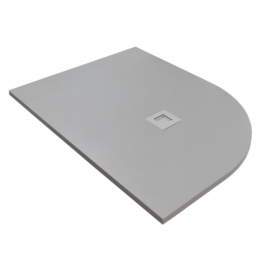 Poalgi 1200 x 900mm Offset Quadrant Slate Wetroom Tray Left Hand - Cemento