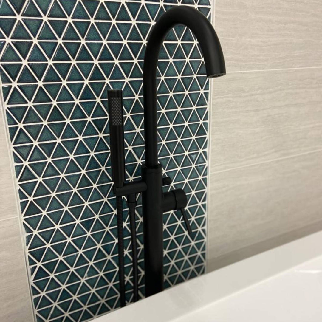 Eliseo Ricci Noir Curve Floor Standing Bath Shower Mixer - Black